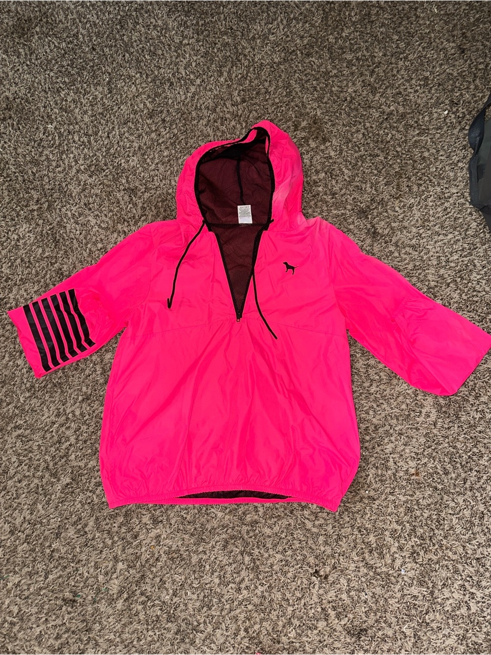 PINK Victoria's Secret Hot Pink Hooded Windbreaker